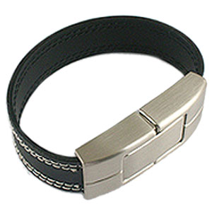 Promotional USB Flash Drive - Leather Wristband