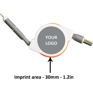 Lightning 2-in-1 USB Retractable Logo Position